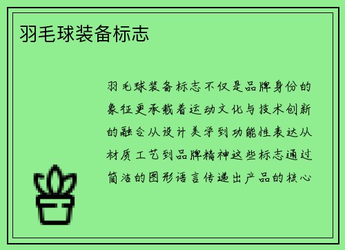 羽毛球装备标志